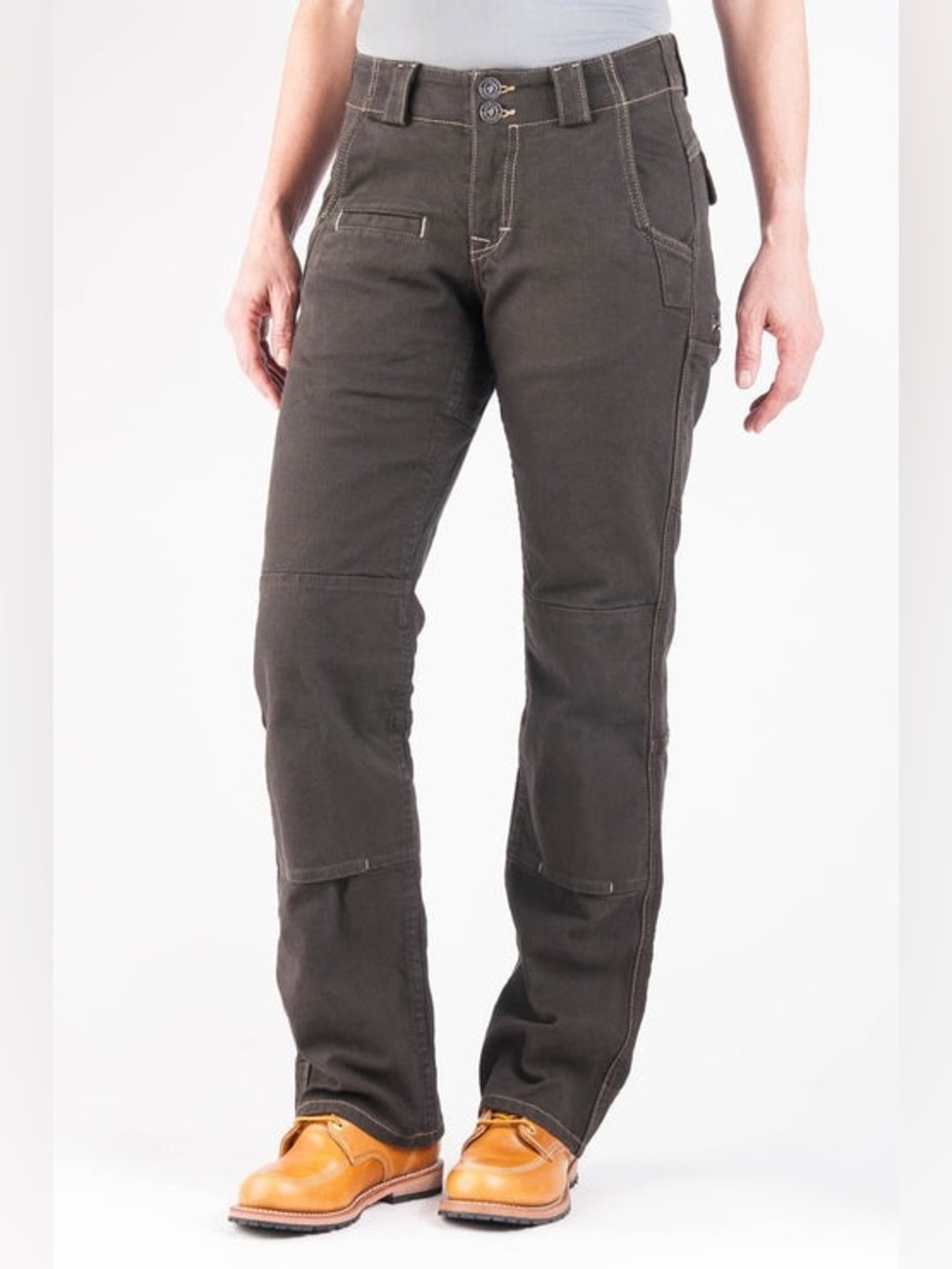 NWT Dovetail Workwear Day Construct Brown Canvas Utility Pants Size 8 Short